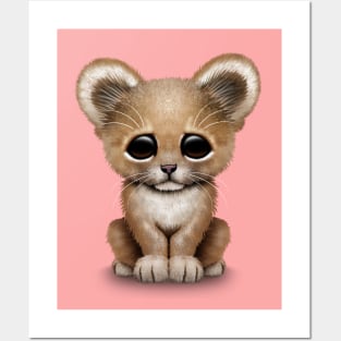 Cute Baby Lion Cub Posters and Art